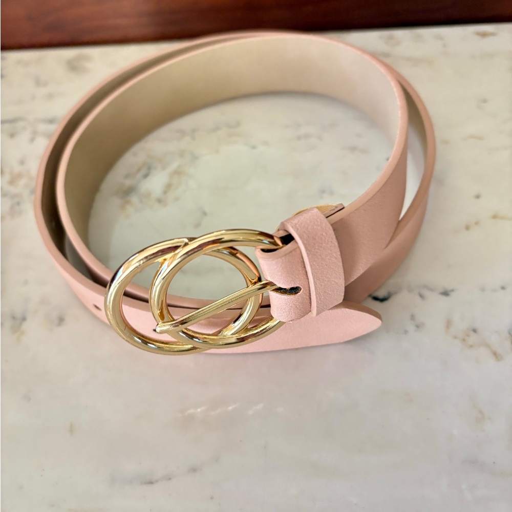 Blush Belt with Gold Ring accents